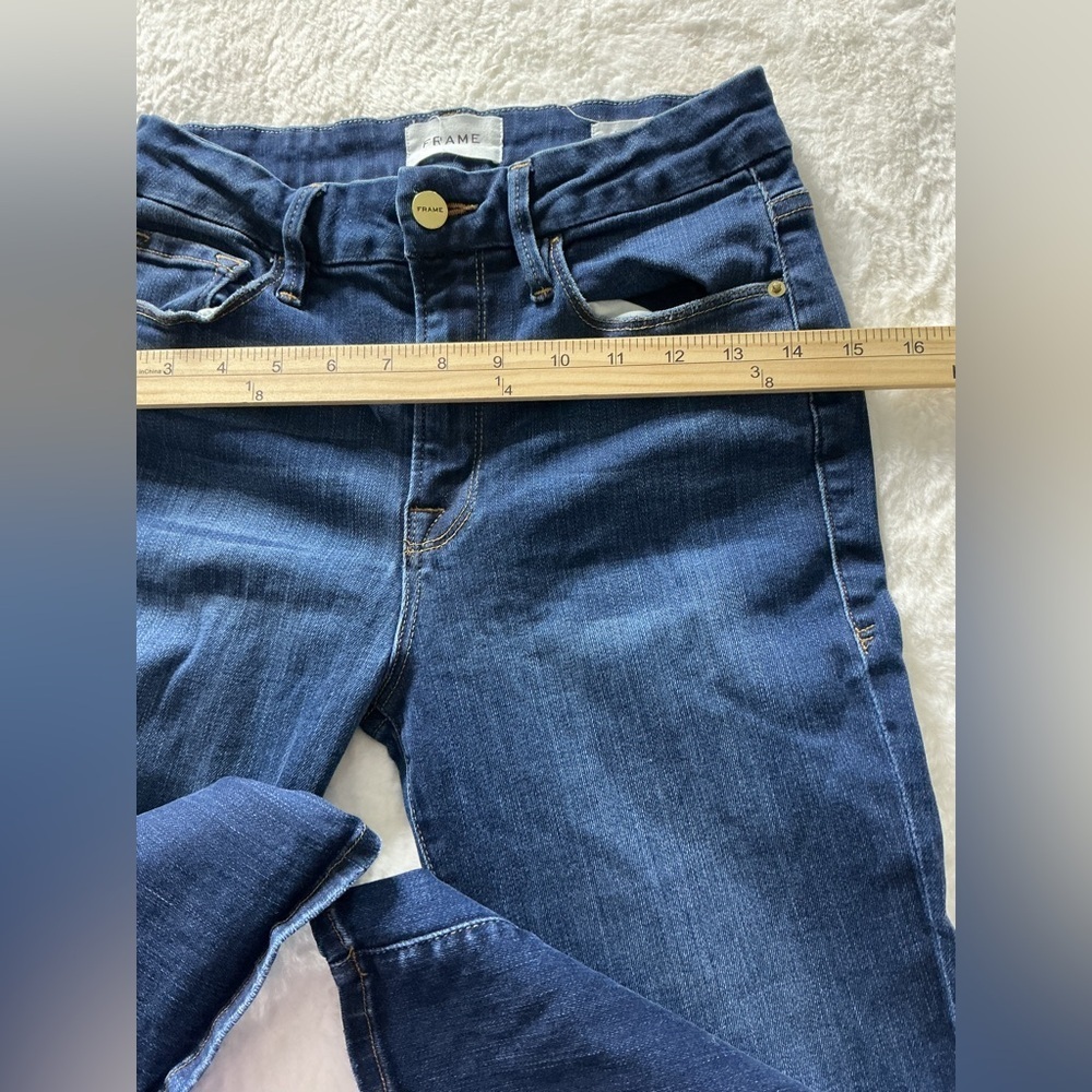 FRAME Denim Le High Flare (o Straight) Jeans - Talla 28 - Azul Oscuro - Picture 5 of 9